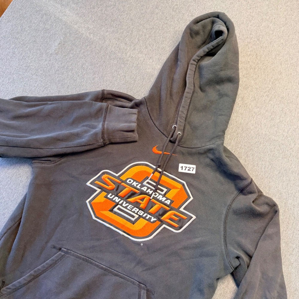 Nike Oklahoma State OSU Cowboys Hoodie Mens Medium Faded Black Pullover